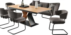 K+W Komfort & Wohnen Essgruppe »Mikkado Tube« 6 Stk. tlg. 4 Freischwinger und ein Funktionsesstisch