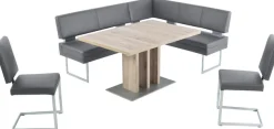 K+W Komfort & Wohnen Essgruppe 4 Stk. tlg. langer Schenkel links oder rechts, 2 Freischwinger, 1 Funktionstisch