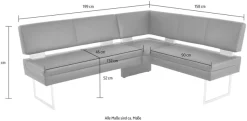 K+W Komfort & Wohnen Essgruppe 4 Stk. tlg. langer Schenkel links oder rechts, 2 Freischwinger, 1 Funktionstisch