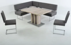 K+W Komfort & Wohnen Essgruppe 4 Stk. tlg. langer Schenkel links oder rechts, 2 Freischwinger, 1 Funktionstisch