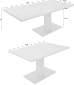K+W Komfort & Wohnen Esstisch »Giacomo II Ausziehtisch« Artisan Eiche Nachbildung, mit Schiebe-Ansteckplatte, Bodenplatte MDF