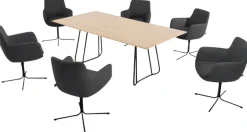 K+W Komfort & Wohnen Esszimmerstuhl »Pego Drehstuhl« () filigranem 4-Fuß-Gestell in schwarz