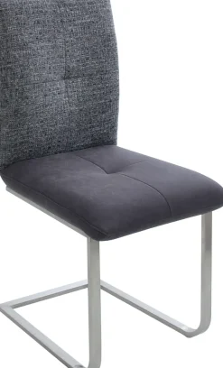 K+W Komfort & Wohnen Freischwinger »Giacomo II« (Set) 2 Stk.mit Metallgriff am Rücken, Sitz und Rücken gesteppt in Materialmix