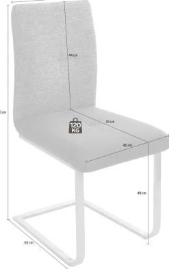 K+W Komfort & Wohnen Freischwinger »Giacomo II« (Set) 2 Stk.mit Metallgriff am Rücken, Sitz und Rücken gesteppt in Materialmix