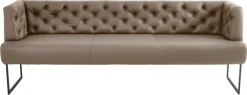 K+W Komfort & Wohnen Polsterbank »Creso« im modernen Chesterfield-Look, mit schwarzen Kufenfüßen