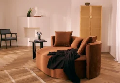 LeGer Home by Lena Gercke Beistelltisch »Kirella« mit Marmor-Optik und massivem Eschenholz-Kreuzfuß, Breite 45 cm
