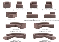 LeGer Home by Lena Gercke Chaiselongue »LYZA Open end, Loungemöbel zum Relaxen, Maße B/T/H: 152/96/74 cm« als Modul oder separat verwendbar, für individuelle Zusammenstellung