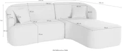 LeGer Home by Lena Gercke Ecksofa »Dilara L-Form« gerundete Rückenlehne und Front, in 3 Bezugsqualitäten