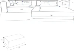 LeGer Home by Lena Gercke Ecksofa »PIARA XXL Struktur u. Leinenoptik, L-Form, Schlaffunktion« Hocker stellbar zum Schlafsofa (Krokodilverbinder), tiefe Sitzfläche