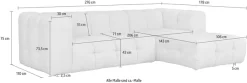 LeGer Home by Lena Gercke Ecksofa »TALISHA L-Form Designersofa, moderne Steppung, B/T/H: 276/178/75 cm« aufwendig gepolstert, hoher Sitzkomfort