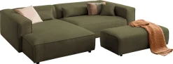 LeGer Home by Lena Gercke Ecksofa »PIARA XXL Cord, L-Form, Schlaffunktion« Hocker stellbar zum Schlafsofa (Krokodilverbinder), tiefe Sitzfläche