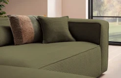LeGer Home by Lena Gercke Ecksofa »PIARA XXL Cord, L-Form, Schlaffunktion« Hocker stellbar zum Schlafsofa (Krokodilverbinder), tiefe Sitzfläche