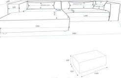 LeGer Home by Lena Gercke Ecksofa »PIARA XXL Cord, L-Form, Schlaffunktion« Hocker stellbar zum Schlafsofa (Krokodilverbinder), tiefe Sitzfläche