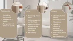 LeGer Home by Lena Gercke Ecksofa »PIARA Cord mit Kedernaht L-Form« wahlweise Ottomane rechts/links, schwarze Füße, bequemer Sitzkomfort