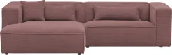 LeGer Home by Lena Gercke Ecksofa »PIARA Cord mit Kedernaht L-Form« wahlweise Ottomane rechts/links, schwarze Füße, bequemer Sitzkomfort