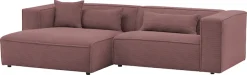 LeGer Home by Lena Gercke Ecksofa »PIARA Cord mit Kedernaht L-Form« wahlweise Ottomane rechts/links, schwarze Füße, bequemer Sitzkomfort