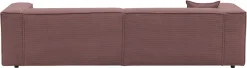 LeGer Home by Lena Gercke Ecksofa »PIARA Cord mit Kedernaht L-Form« wahlweise Ottomane rechts/links, schwarze Füße, bequemer Sitzkomfort