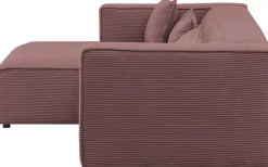 LeGer Home by Lena Gercke Ecksofa »PIARA Cord mit Kedernaht L-Form« wahlweise Ottomane rechts/links, schwarze Füße, bequemer Sitzkomfort