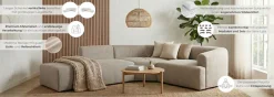 LeGer Home by Lena Gercke Ecksofa »LYZA L-Form links/rechts, Modularsofa, Maße B/T/H: 211/267/74 cm« als Modul oder separat verwendbar, für individuelle Zusammenstellung