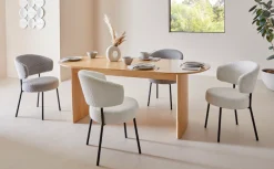 LeGer Home by Lena Gercke Esszimmerstuhl »Sölve« (Set) 2 Stk.Boucle Bezugsstoff, Metallgestell, Sitztiefe 48 cm