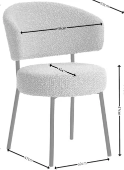 LeGer Home by Lena Gercke Esszimmerstuhl »Sölve« (Set) 2 Stk.Boucle Bezugsstoff, Metallgestell, Sitztiefe 48 cm