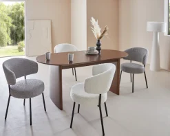 LeGer Home by Lena Gercke Esszimmerstuhl »Sölve« (Set) 2 Stk.Boucle Bezugsstoff, Metallgestell, Sitztiefe 48 cm