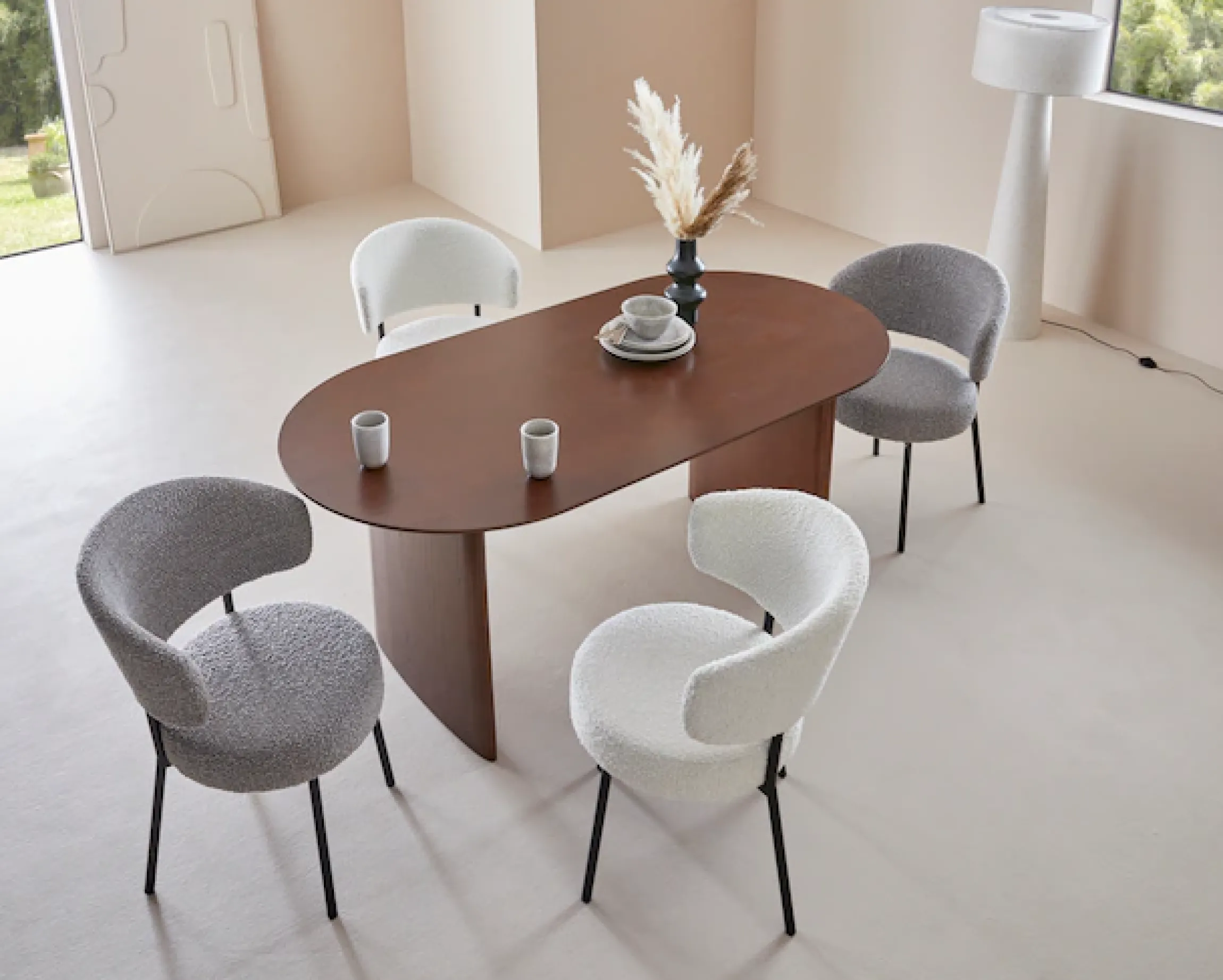 LeGer Home by Lena Gercke Esszimmerstuhl »Sölve« (Set) 2 Stk.Boucle Bezugsstoff, Metallgestell, Sitztiefe 48 cm