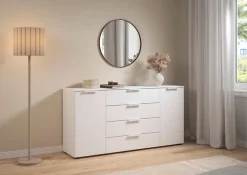 LeGer Home by Lena Gercke Kommode »Kommode Sideboard Schubladenkommode SERINA eleganter Eyecatcher« inkl. SOFT-CLOSE-FUNKTION,mit 4 Schubkästen und 2 Türen sowie Metallgriffen MADE IN GERMANY