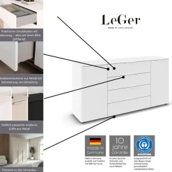 LeGer Home by Lena Gercke Kommode »Kommode Sideboard Schubladenkommode SERINA eleganter Eyecatcher« inkl. SOFT-CLOSE-FUNKTION,mit 4 Schubkästen und 2 Türen sowie Metallgriffen MADE IN GERMANY