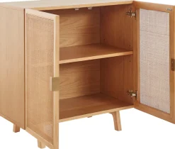 LeGer Home by Lena Gercke Sideboard »Lina« TOPSELLER! Viel Stauraum,Mit Rattan Einsatz, 2 Innenfächer, teilmassiv
