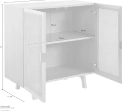 LeGer Home by Lena Gercke Sideboard »Lina« TOPSELLER! Viel Stauraum,Mit Rattan Einsatz, 2 Innenfächer, teilmassiv