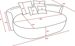 LeGer Home by Lena Gercke 2,5-Sitzer »ISALIE Samtoptik, rundes Loungesofa, mit Kissen, perfekt gepolstert« moderne Stoffe, mit 4 Zierkissen, extra große Sitzfläche