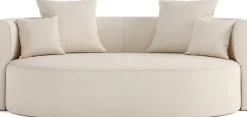 LeGer Home by Lena Gercke 2,5-Sitzer »ISALIE Samtoptik, rundes Loungesofa, mit Kissen, perfekt gepolstert« moderne Stoffe, mit 4 Zierkissen, extra große Sitzfläche