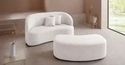 LeGer Home by Lena Gercke 2-Sitzer »Dilara« gerundete Rückenlehne und Front, in 3 Bezugsqualitäten