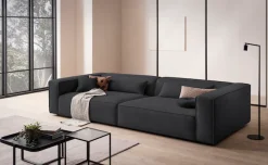 LeGer Home by Lena Gercke 3-Sitzer »PIARA XXL Cord, Sofa mit Kedernaht« schwarze Füße, bequemer Sitzkomfort, extra tiefe Sitzfläche