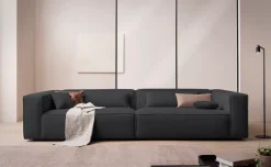LeGer Home by Lena Gercke 3-Sitzer »PIARA XXL Cord, Sofa mit Kedernaht« schwarze Füße, bequemer Sitzkomfort, extra tiefe Sitzfläche