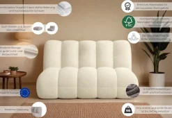 LeGer Home by Lena Gercke 2-Sitzer »Priya Designersofa, moderne Steppung, auch in Bouclé« gemütlich und modern, B/T/H: 155/108/84 cm