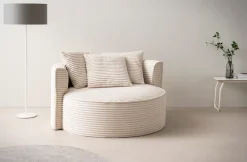 LeGer Home by Lena Gercke XXL-Sessel »ISALIE Cord, Lesesessel, Loveseat, inklusive Zierkissen« extra große Sitzfläche, optional mit Hocker, 3 Bezugsstoffe