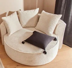 LeGer Home by Lena Gercke XXL-Sessel »ISALIE Cord, Lesesessel, Loveseat, inklusive Zierkissen« extra große Sitzfläche, optional mit Hocker, 3 Bezugsstoffe
