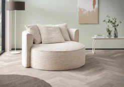LeGer Home by Lena Gercke XXL-Sessel »ISALIE Cord, Lesesessel, Loveseat, inklusive Zierkissen« extra große Sitzfläche, optional mit Hocker, 3 Bezugsstoffe