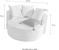LeGer Home by Lena Gercke XXL-Sessel »ISALIE Cord, Lesesessel, Loveseat, inklusive Zierkissen« extra große Sitzfläche, optional mit Hocker, 3 Bezugsstoffe