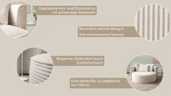 LeGer Home by Lena Gercke XXL-Sessel »ISALIE Cord, Lesesessel, Loveseat, inklusive Zierkissen« extra große Sitzfläche, optional mit Hocker, 3 Bezugsstoffe