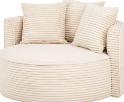 LeGer Home by Lena Gercke XXL-Sessel »ISALIE Cord, Lesesessel, Loveseat, inklusive Zierkissen« extra große Sitzfläche, optional mit Hocker, 3 Bezugsstoffe
