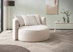 LeGer Home by Lena Gercke XXL-Sessel »ISALIE Samtoptik, Lesesessel, Loveseat, inklusive Zierkissen« extra große Sitzfläche, optional mit Hocker, 3 Bezugsstoffe