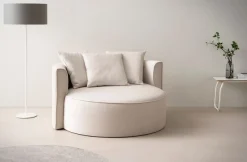 LeGer Home by Lena Gercke XXL-Sessel »ISALIE Samtoptik, Lesesessel, Loveseat, inklusive Zierkissen« extra große Sitzfläche, optional mit Hocker, 3 Bezugsstoffe