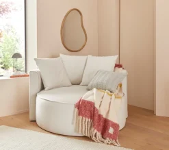 LeGer Home by Lena Gercke XXL-Sessel »ISALIE Samtoptik, Lesesessel, Loveseat, inklusive Zierkissen« extra große Sitzfläche, optional mit Hocker, 3 Bezugsstoffe