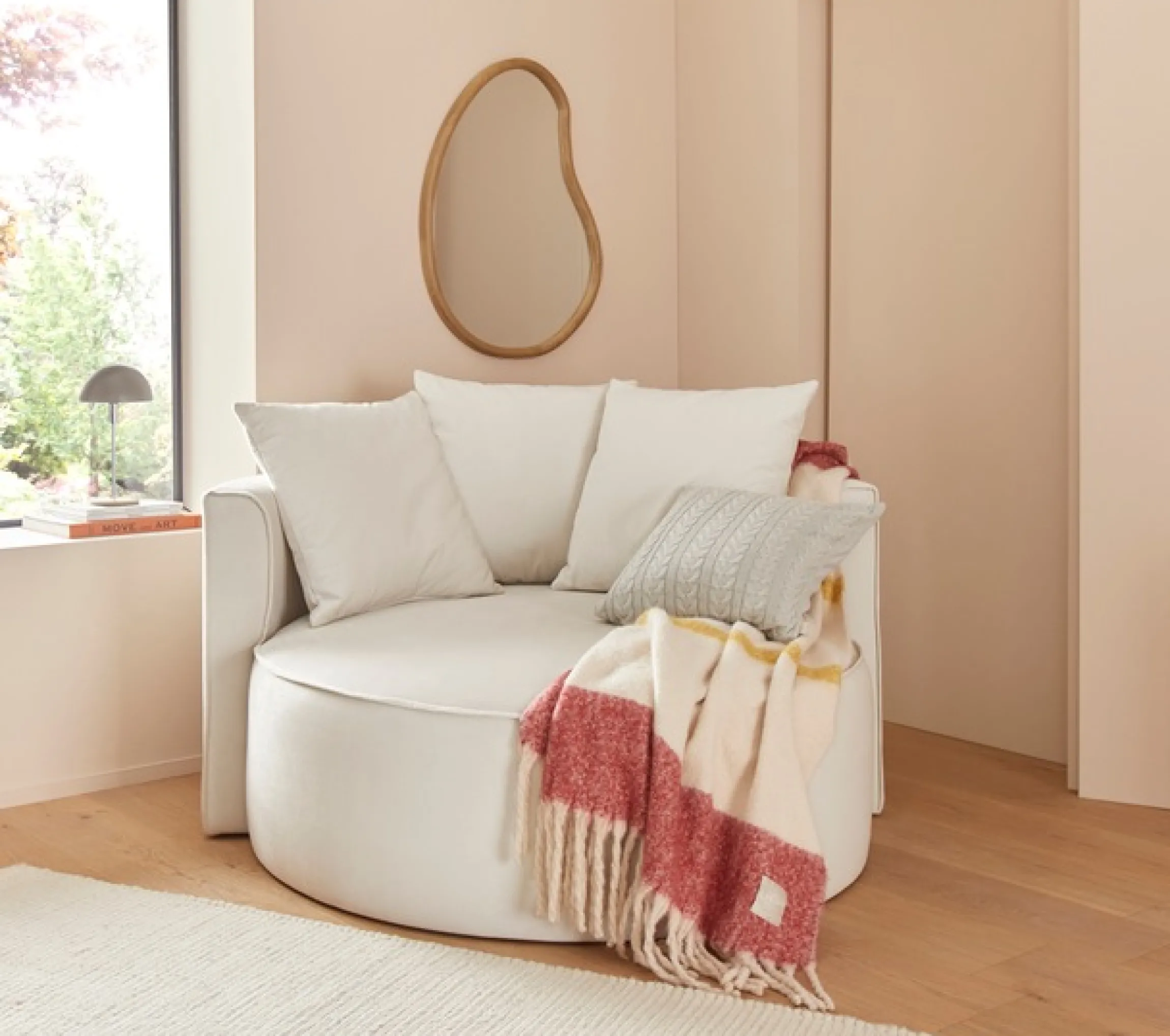 LeGer Home by Lena Gercke XXL-Sessel »ISALIE Samtoptik, Lesesessel, Loveseat, inklusive Zierkissen« extra große Sitzfläche, optional mit Hocker, 3 Bezugsstoffe