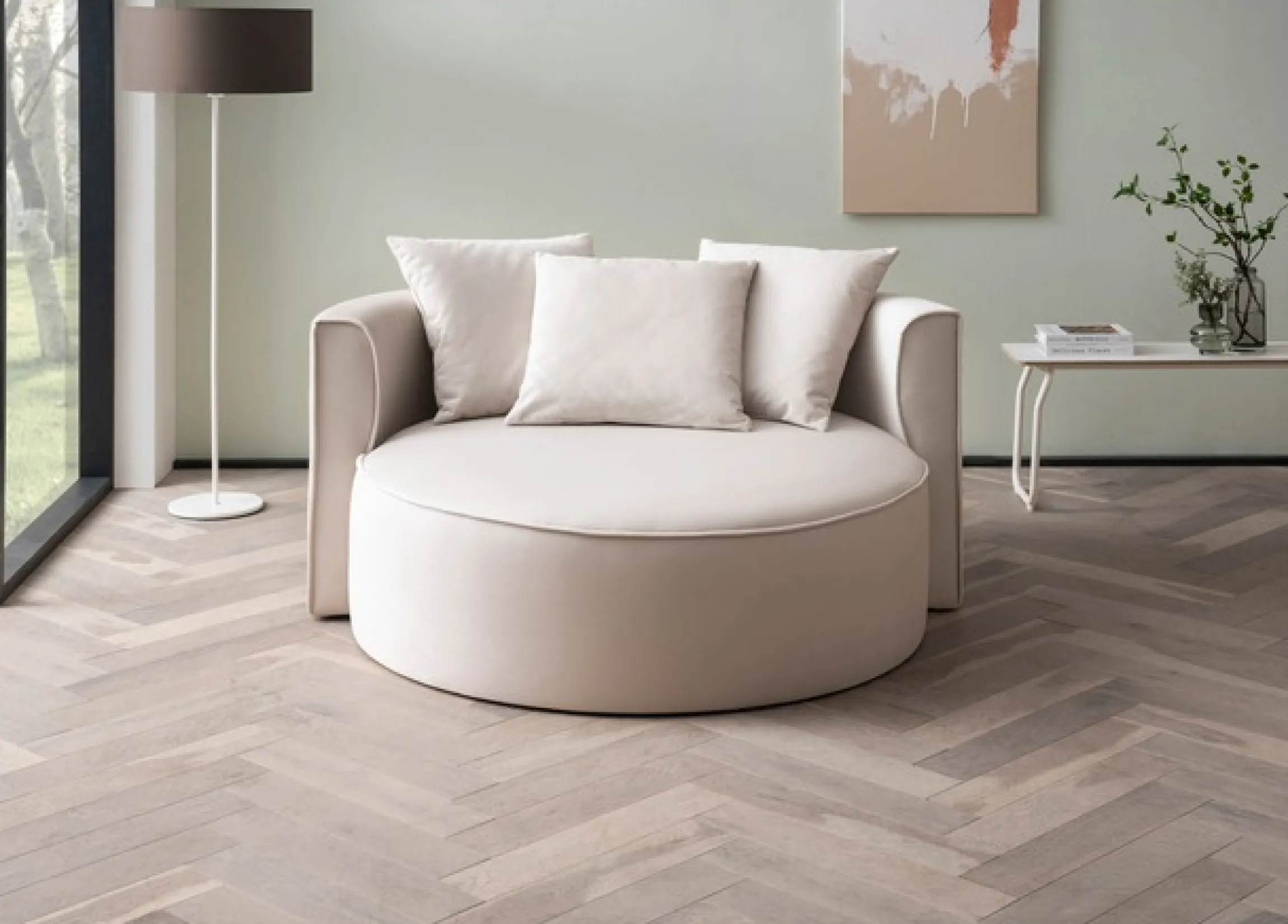 LeGer Home by Lena Gercke XXL-Sessel »ISALIE Samtoptik, Lesesessel, Loveseat, inklusive Zierkissen« extra große Sitzfläche, optional mit Hocker, 3 Bezugsstoffe