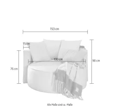 LeGer Home by Lena Gercke XXL-Sessel »ISALIE Samtoptik, Lesesessel, Loveseat, inklusive Zierkissen« extra große Sitzfläche, optional mit Hocker, 3 Bezugsstoffe