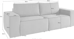LOOKS by Wolfgang Joop Big-Sofa »LooksII Breite 242cm, komfortabel und bequem, viel Platz« geradlinig und komfortabel
